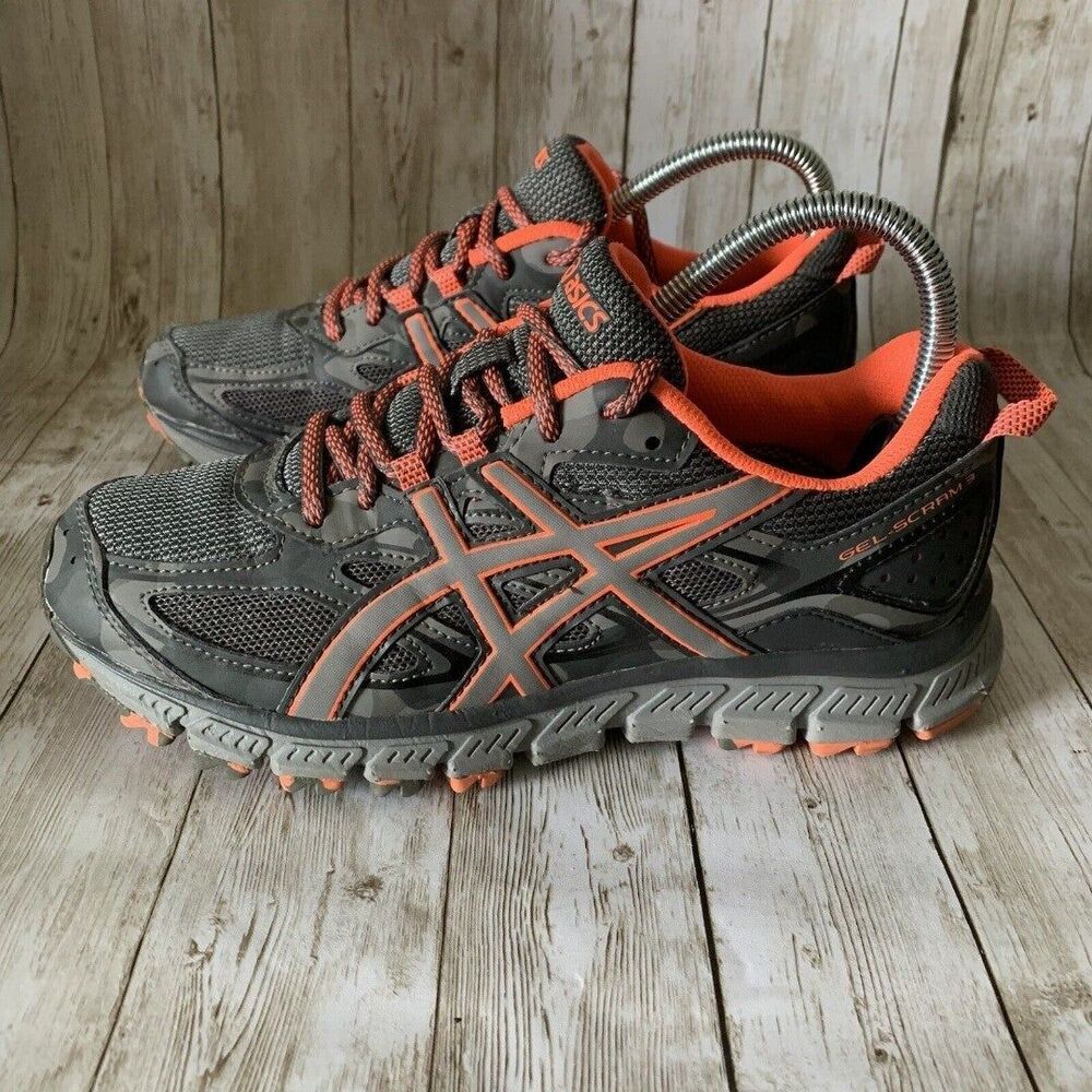Asics GEL-Scram 3 T6K2N Grey Mesh Trail Running Shoes Sneakers Women's Size 7 - Picture 5 of 12